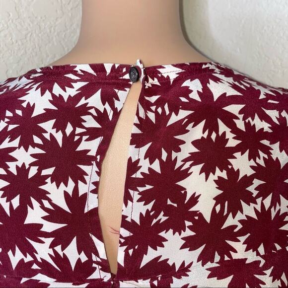 Madewell top/blouse 100% Silk Floral Canal Tank Pressed Flower Sz M Red/blue - Picture 10 of 10